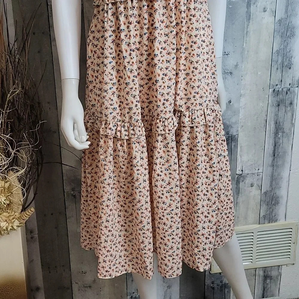 NWOT Angie Nordstrom Floral Ruched Midi Cottagecore Dress - Picture 7 of 10